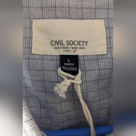Civil Society Long Sleeve Button Up Shirt Men's Size L Gray - Picture 3 of 10